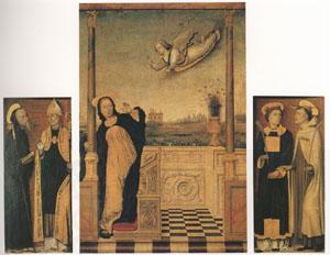 Carlo di Braccesco The Annunciation with Saints A triptych (mk05) oil painting picture